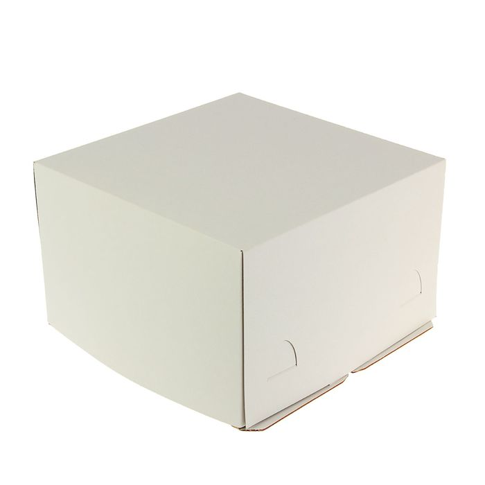 Кондитерская упаковка хром эрзац, короб белый 30×30×19 см
