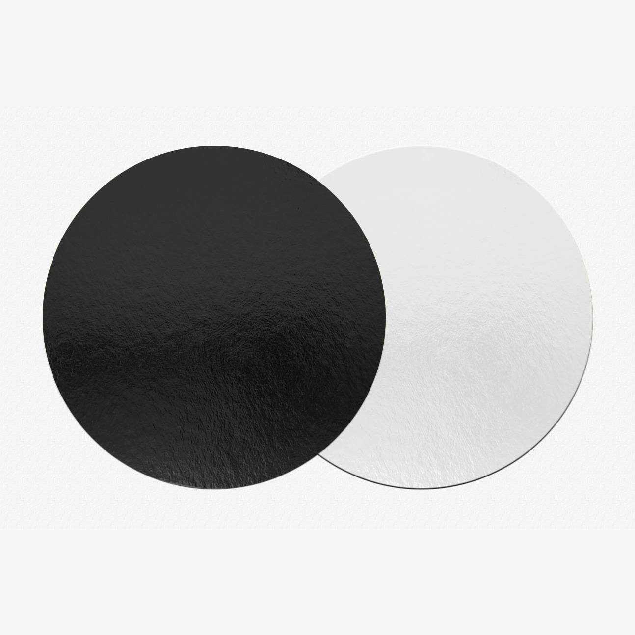 Подложка для торта круглая (чёрная/белая) 24 см, толщ. 2.5 мм