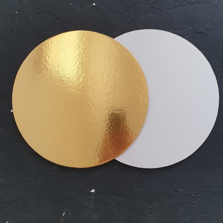 Подложка усиленная круглая (золото/жемчуг) 140 мм, толщ. 1.5 мм