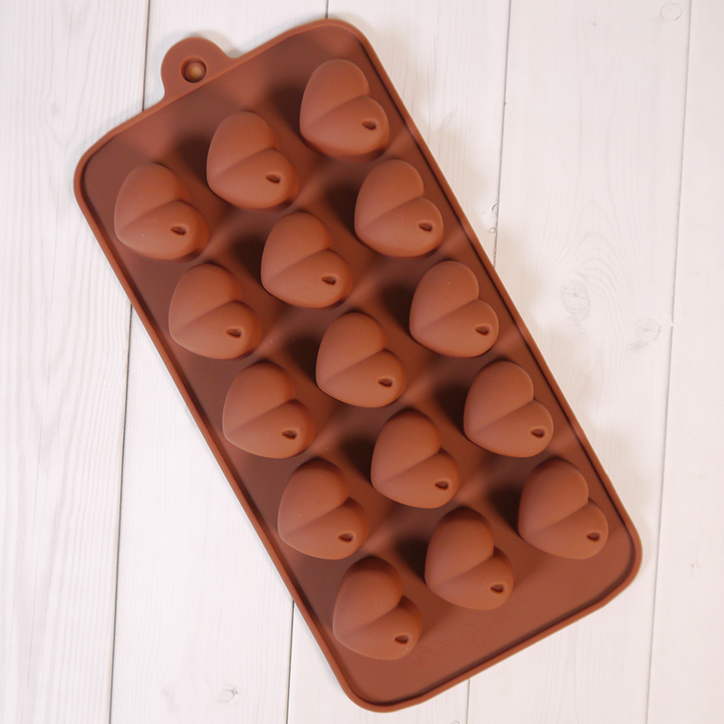 Форма силиконовая для шоколада «Сердечки», 10 ячеек