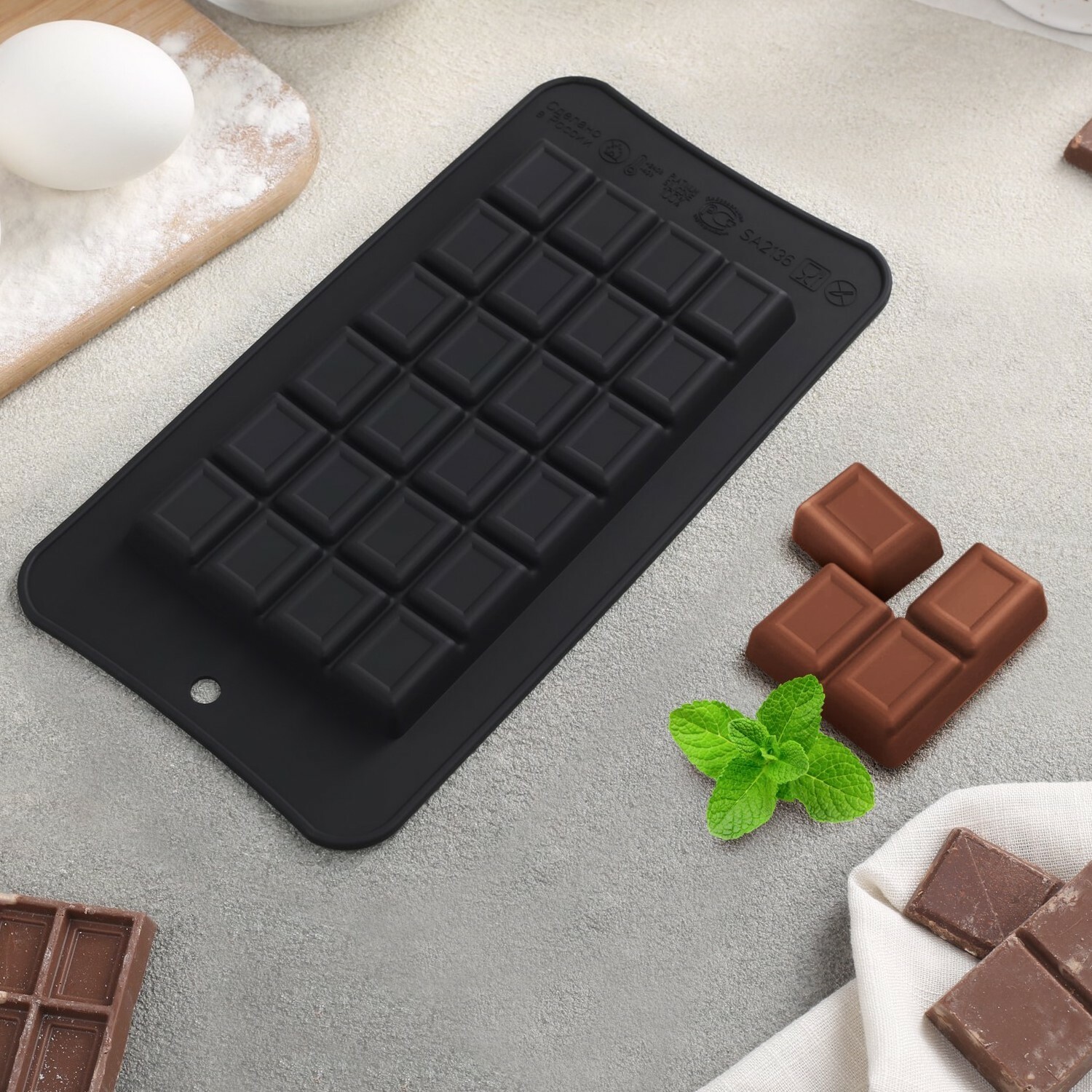 Форма для шоколада «Шоколадка 100 гр», ячейки 15×8×1 см