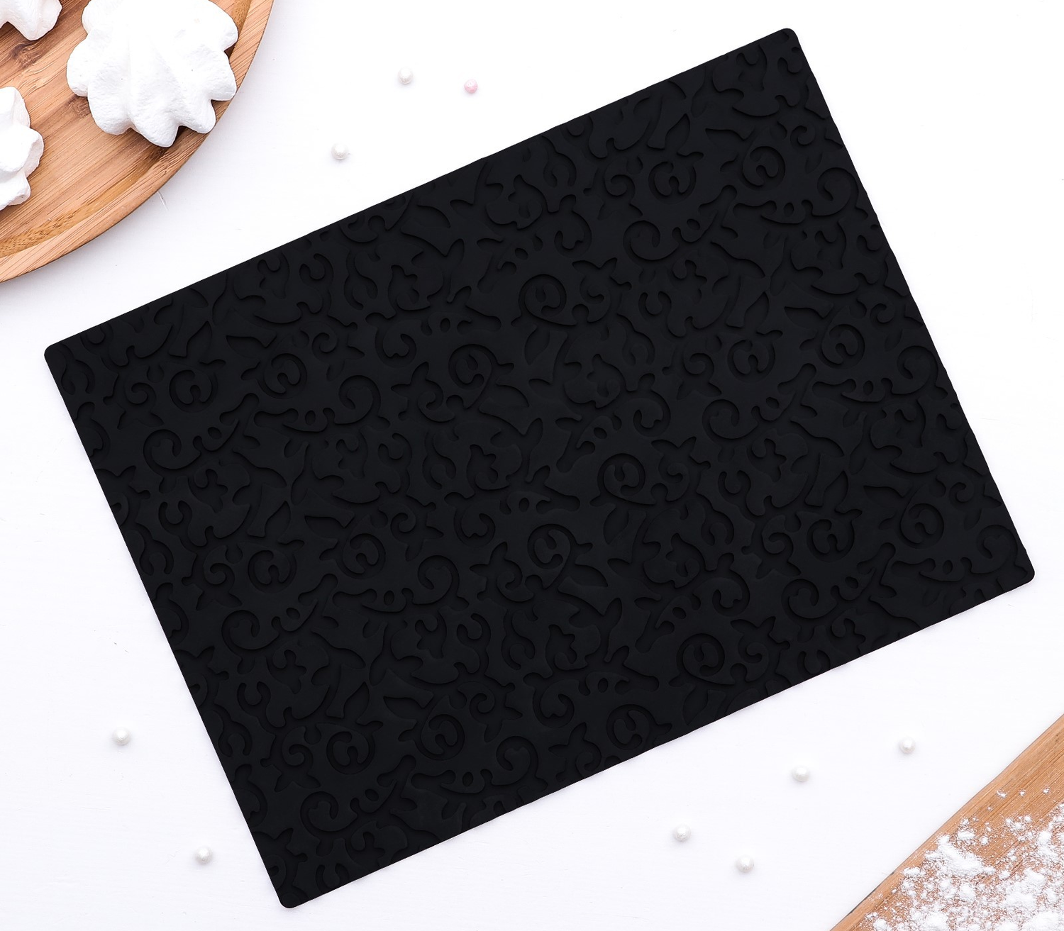 Коврик рельефный «Фигаро» цвет чёрный, 25×18×0.5 см
