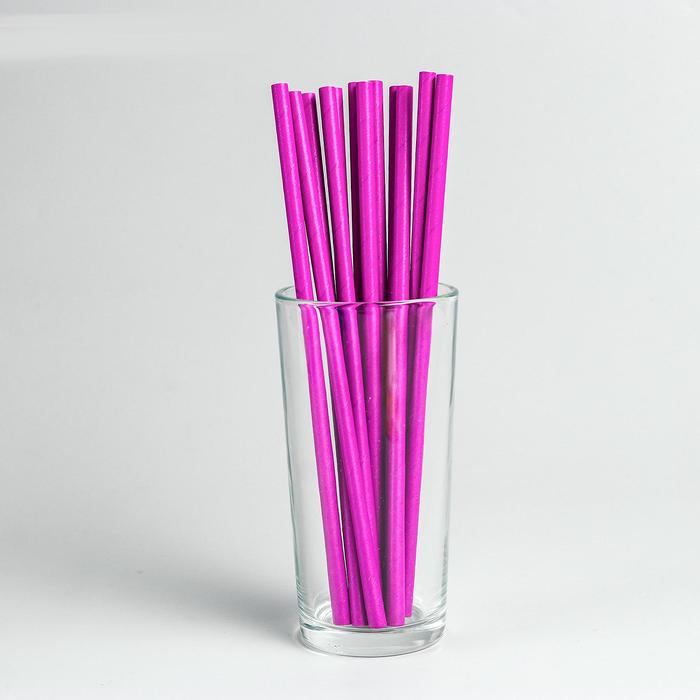 Трубочки для коктейля, набор, цвет фиолетовый, 12 шт