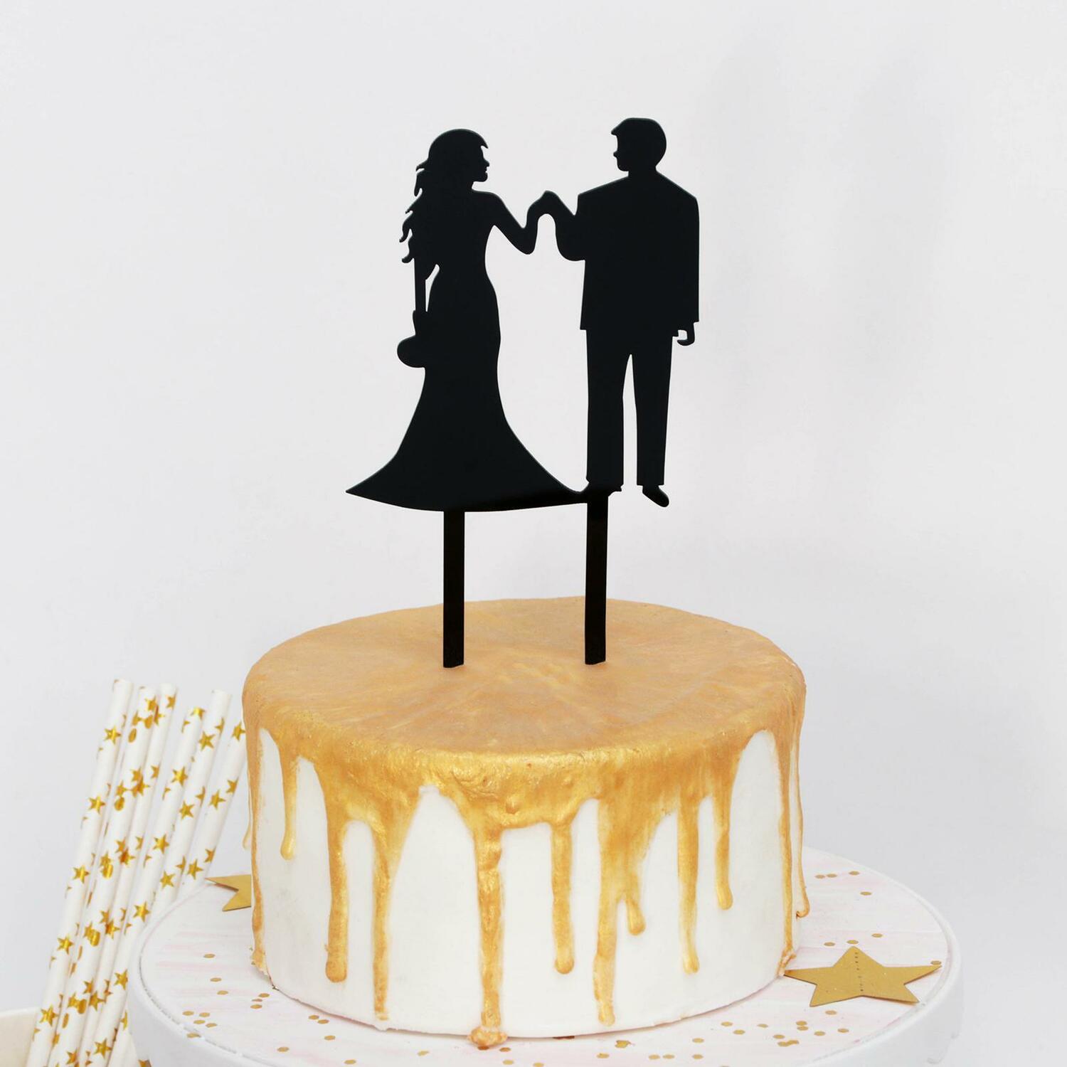 Топпер на торт «Вдвоем», 13×18 см, цвет чёрный