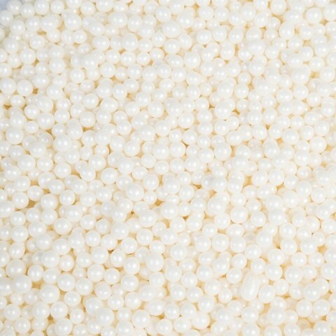 Драже рисовое в глазури Белый жемчуг 3 мм, 50 гр