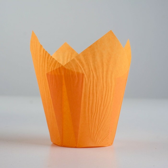 Форма для выпечки «Тюльпан» оранжевая, 5×8 см