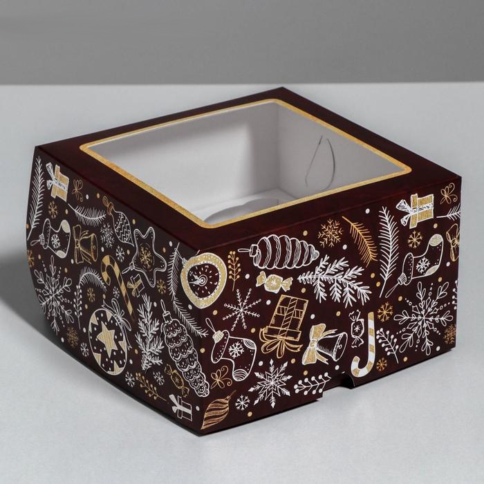 Коробка для капкейков «Время добрых подарков» 16×16×10 см (4)