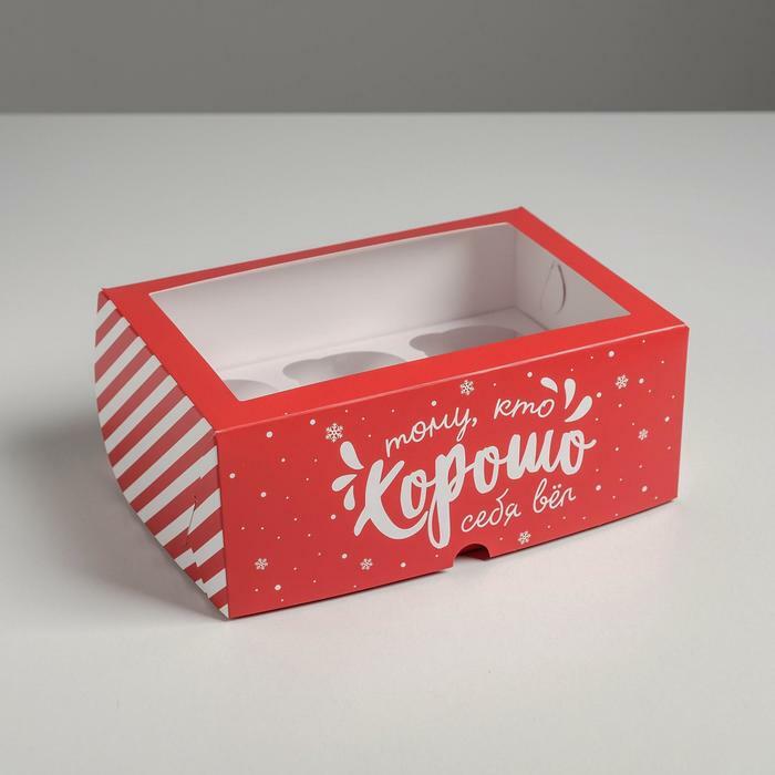 Коробка для капкейков «Новогодняя посылка», 17×25×10 см (6)