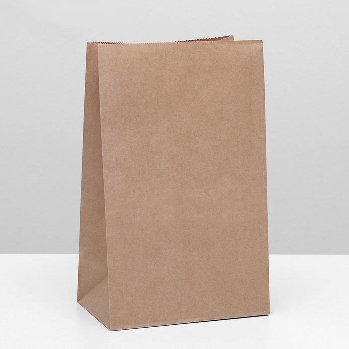 Пакет крафт бумажный фасовочный, прямоугольное дно 18×12×29 см