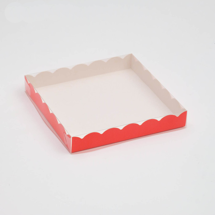 Коробочка для печенья и пряников, красная, 20×20×3 см