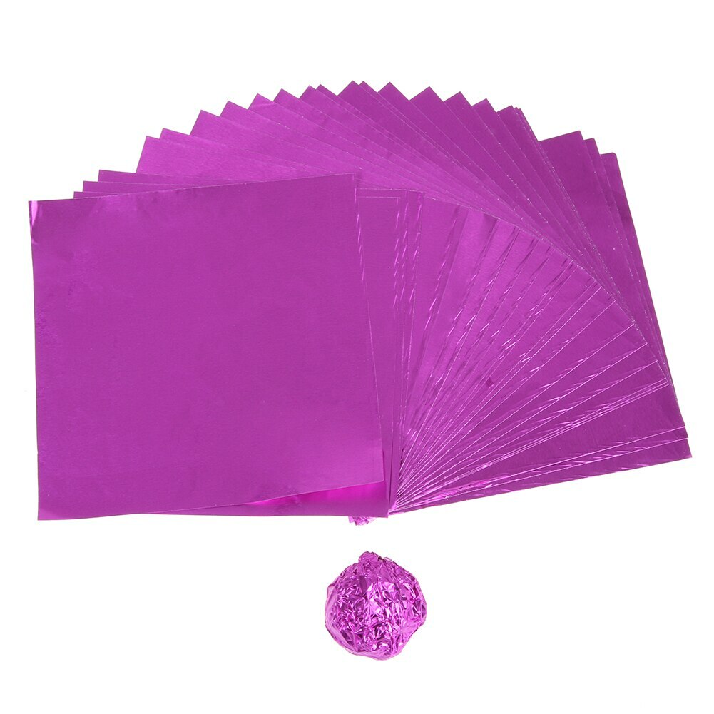 Фольга оберточная для конфет Фиолетовая 10×10 см, 100 шт