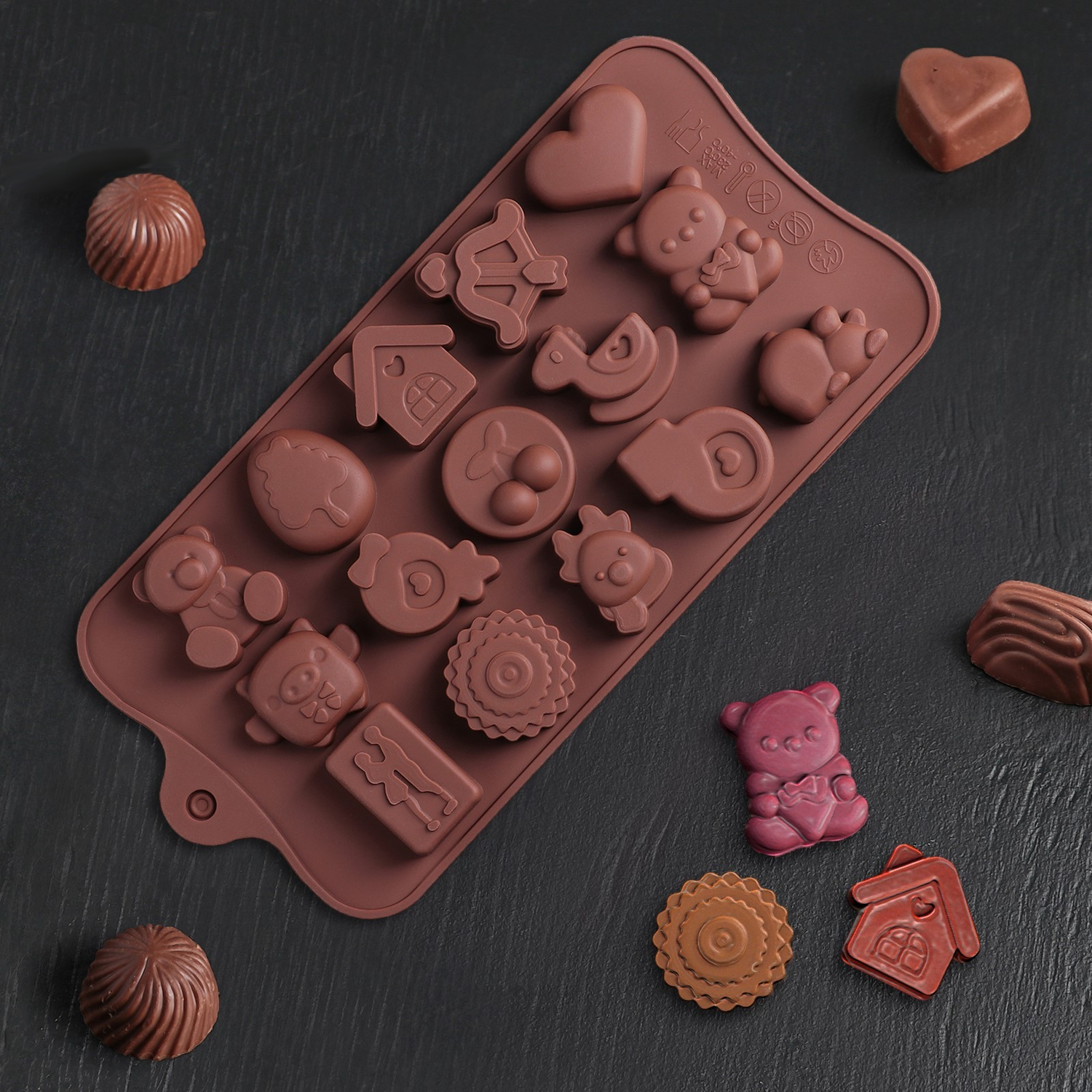 Форма для льда и шоколада «Счастье есть», 21×11 см, 15 ячеек
