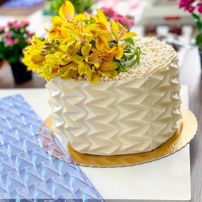 Пластиковая 3D форма для украшения борта торта "Оригами"
