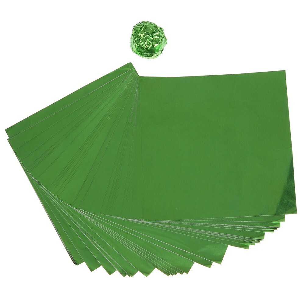Фольга оберточная для конфет Зелёная 10×10 см, 100 шт