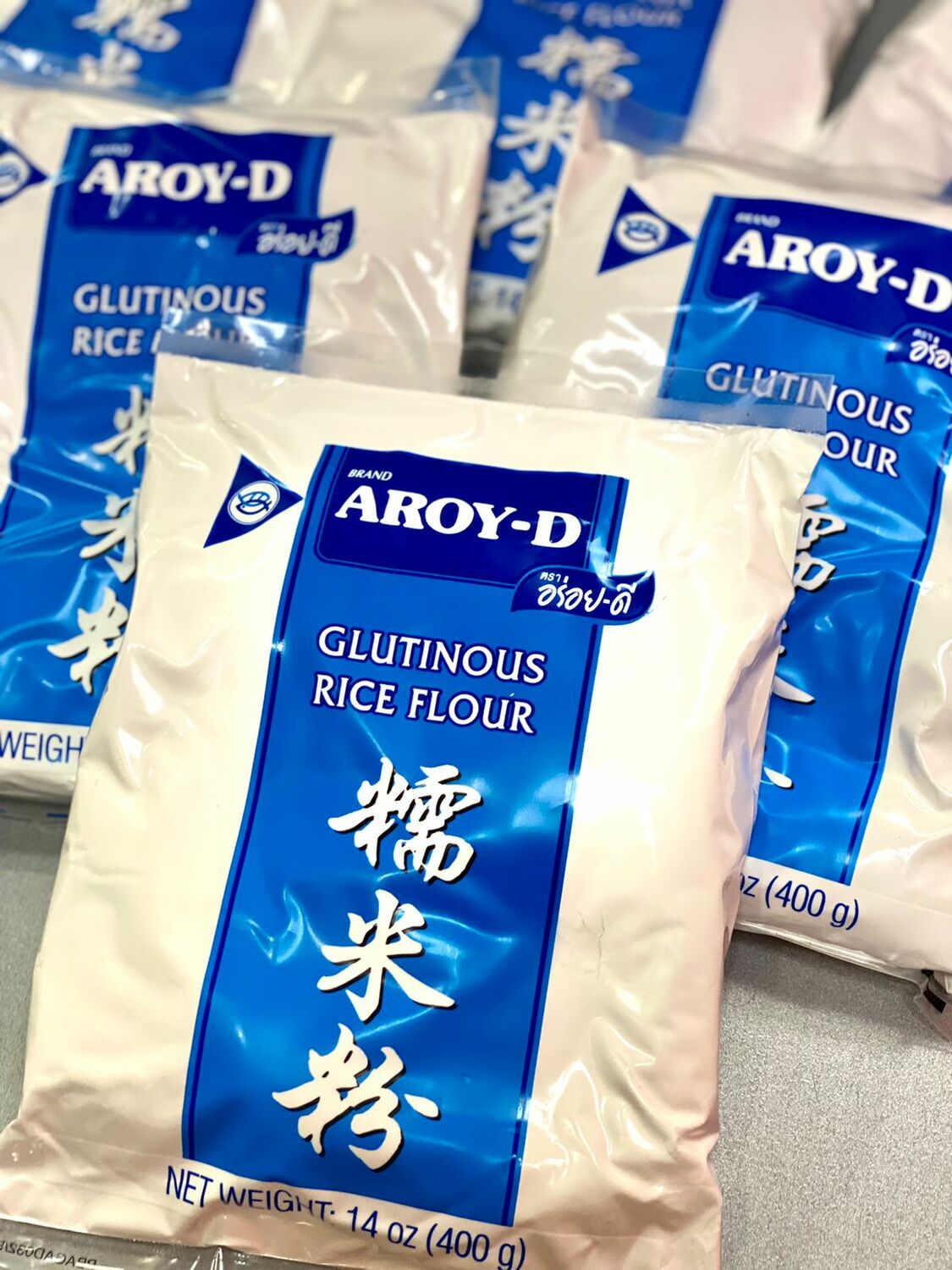 Мука клейкая рисовая Aroy-D в пластиковой упаковке, 400г