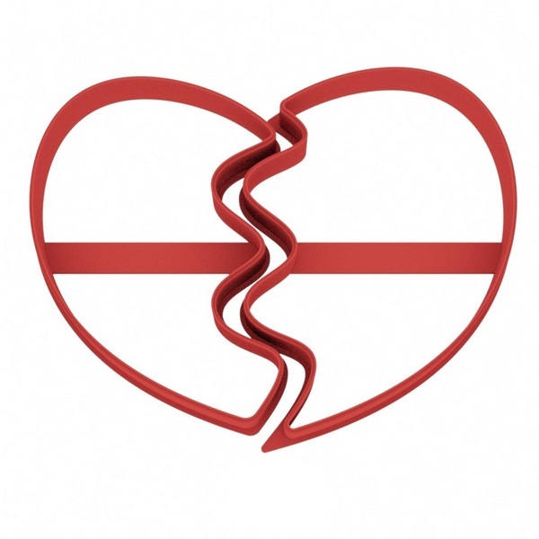 Форма для пряников «Две половинки сердца»