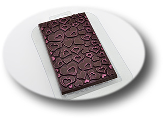 Пластиковая форма для шоколада Плитка В Сердечках