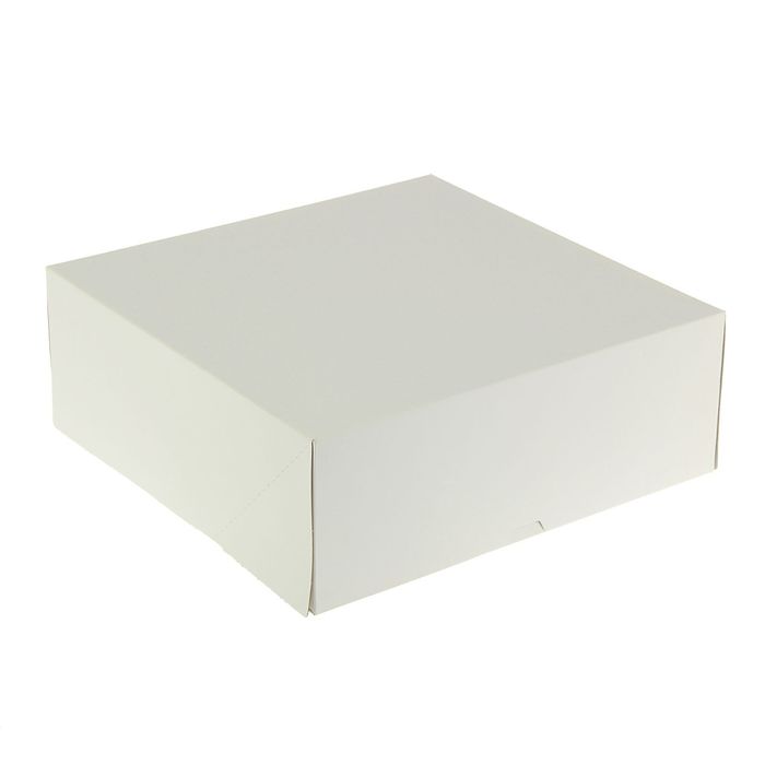 Кондитерская упаковка, короб белый 25.5×25.5×10.5 см