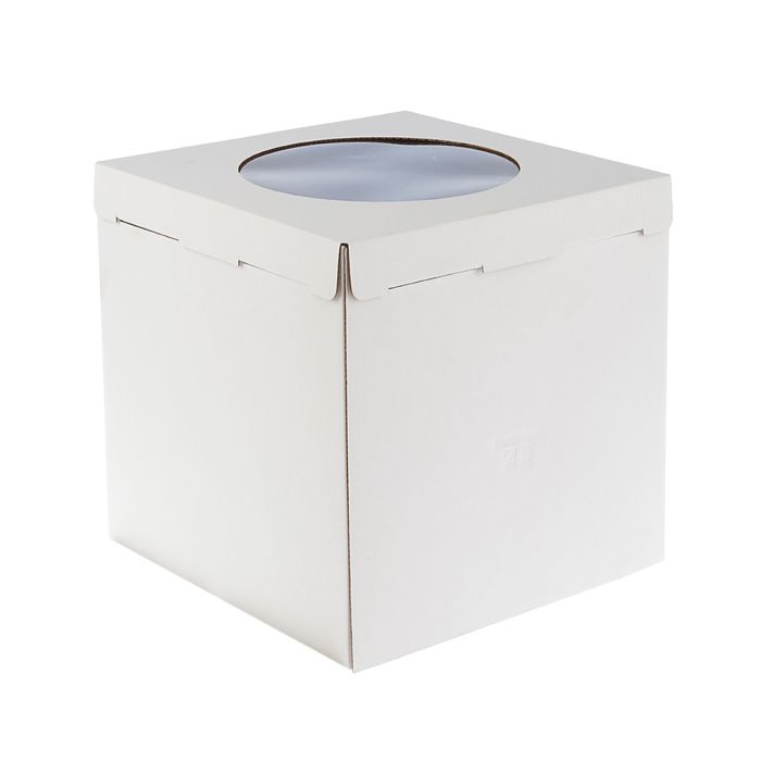 Кондитерская упаковка, короб белый с окном, 30×30×30 см