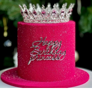 Топпер "Happy Birthday Princess" серебро