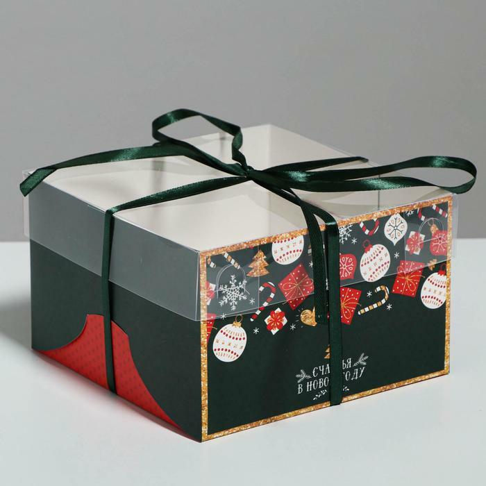 Коробка для капкейка «Счастья в Новом году», 16×16×10 см (4)