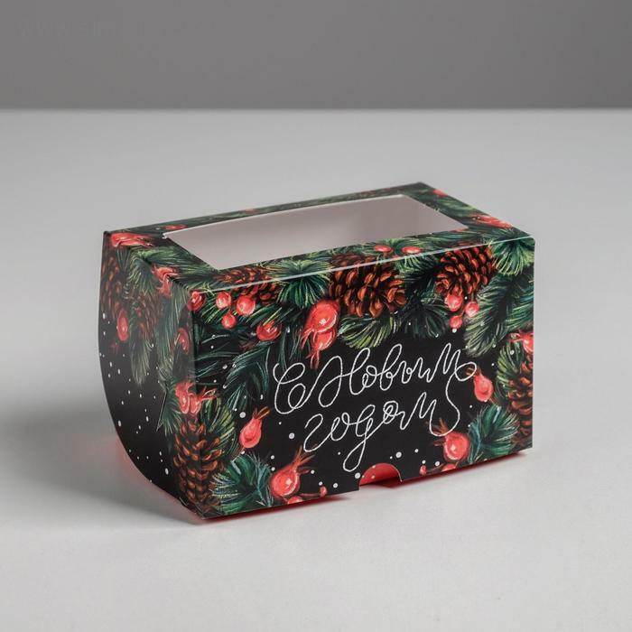 Коробка для капкейков «С Новым Годом!», 10×16×10 см (2)