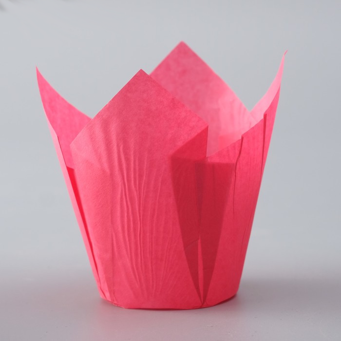 Форма для выпечки «Тюльпан» тёмно-розовая, 5×8 см