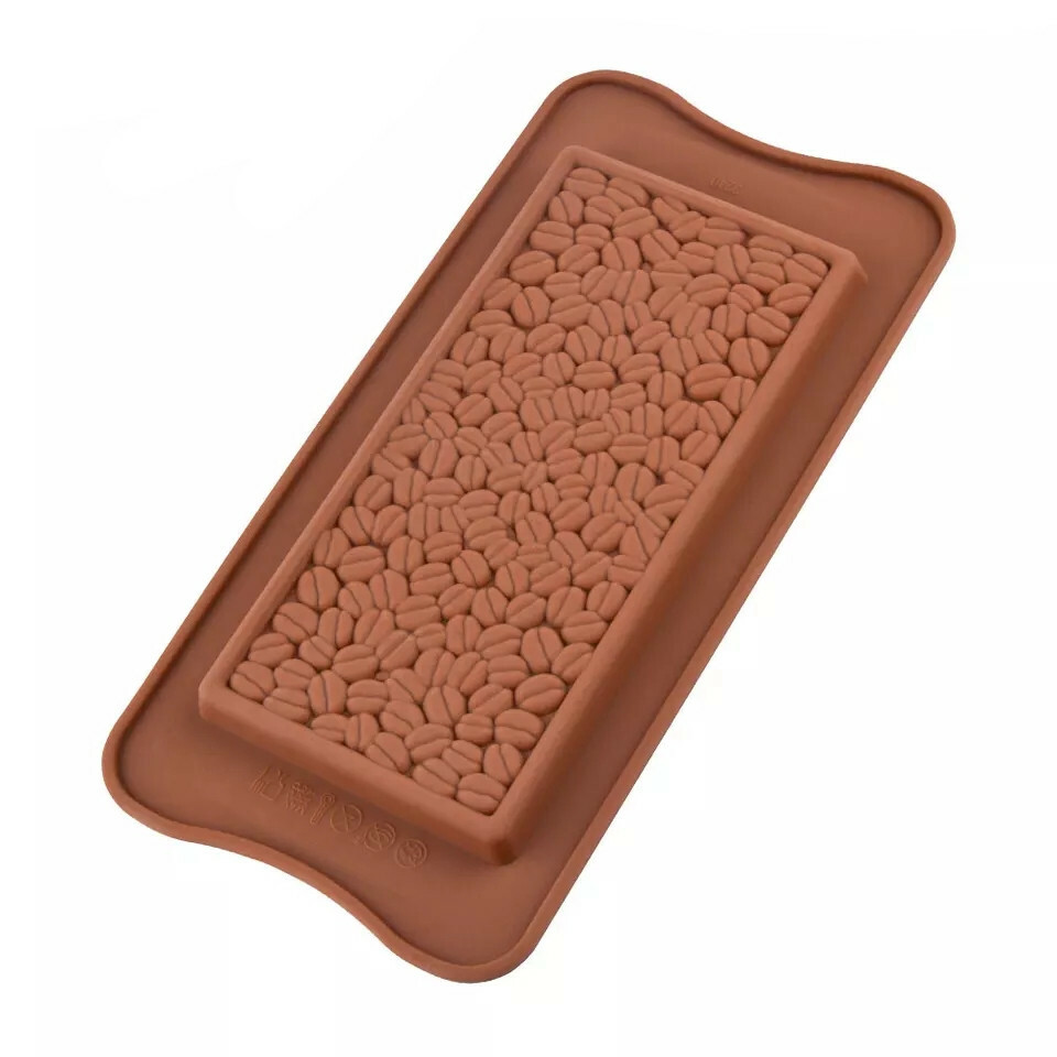 Форма силиконовая для шоколада «Плитка кофейное зерно»