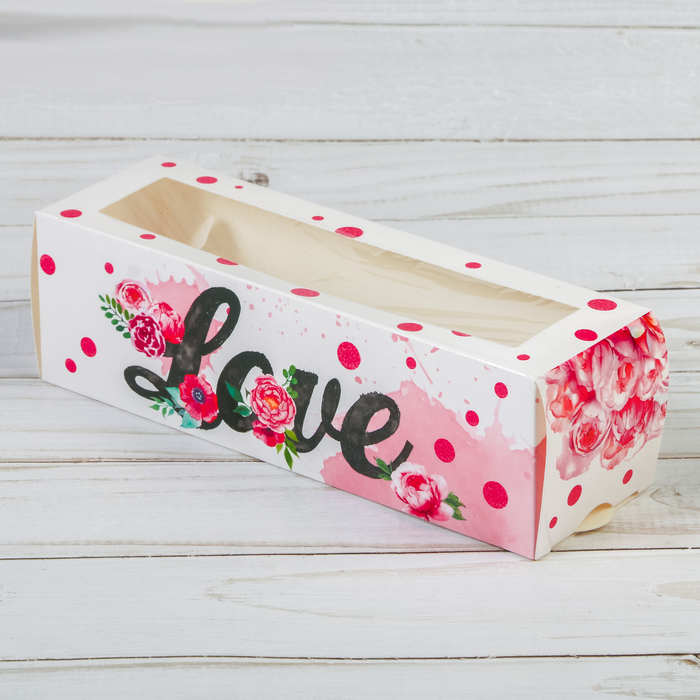 Коробка для макарун «Love», 5.5×18×5.5 см