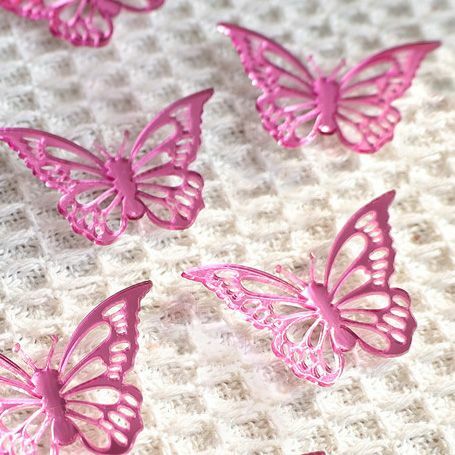 Бабочка из акрила для декора цвет розовый