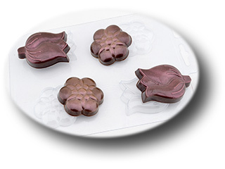 Пластиковая форма для шоколада Шоко-цветы