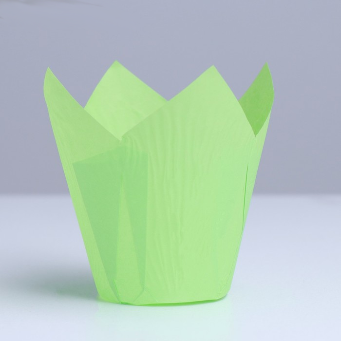 Форма для выпечки «Тюльпан» зелёная, 5×8 см