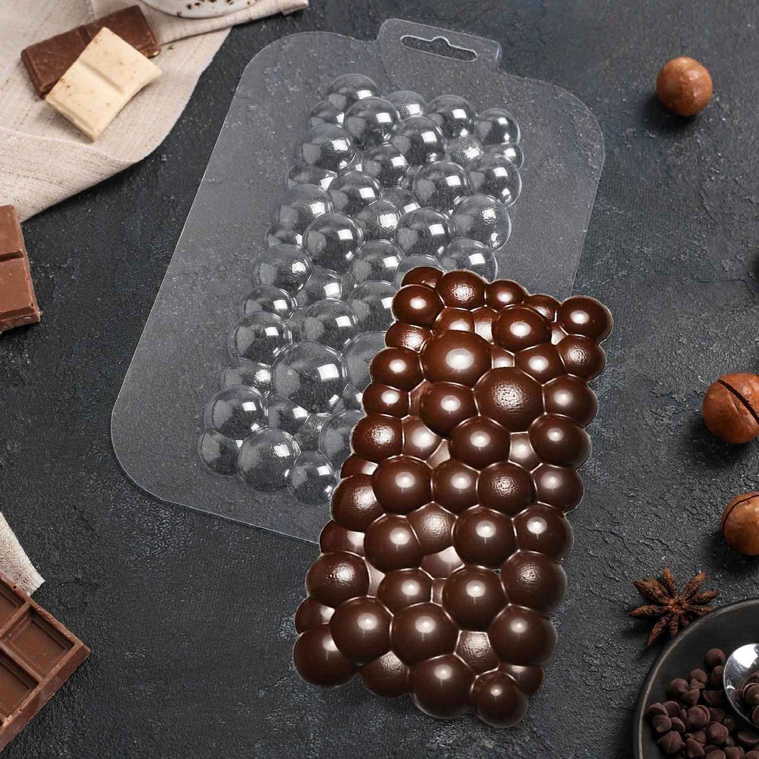 Форма для шоколада «Плитка. Пузырьки»