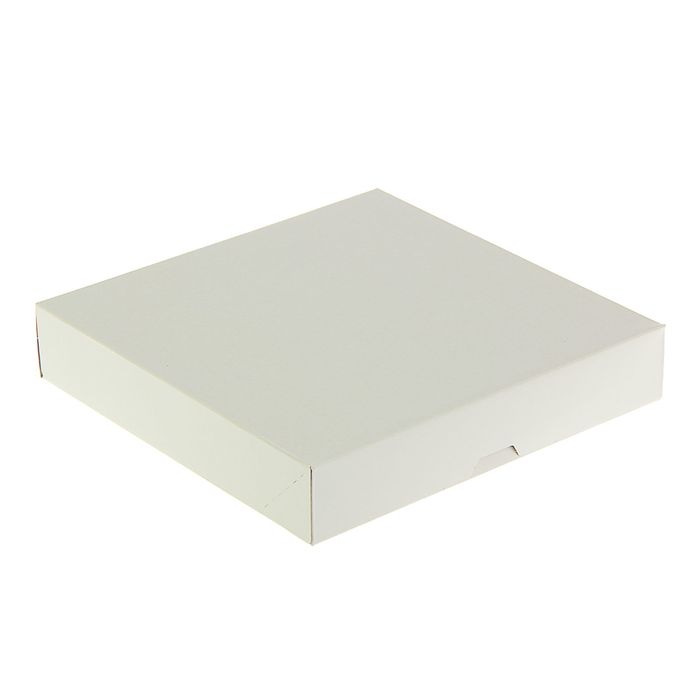Кондитерская упаковка, короб, белый, 22.5×22.5×4.2 см