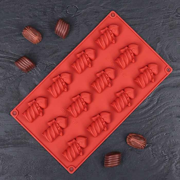 Форма для льда и шоколада «Свечи», 28×16×2 см, 12 ячеек, цвет МИКС