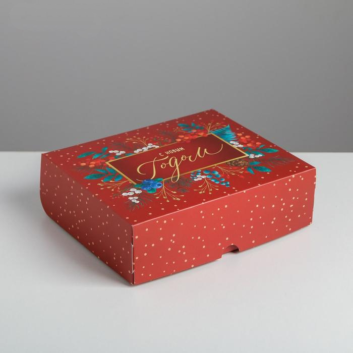 Упаковка для кондитерских изделий «Новогодняя», 20×17×6 см