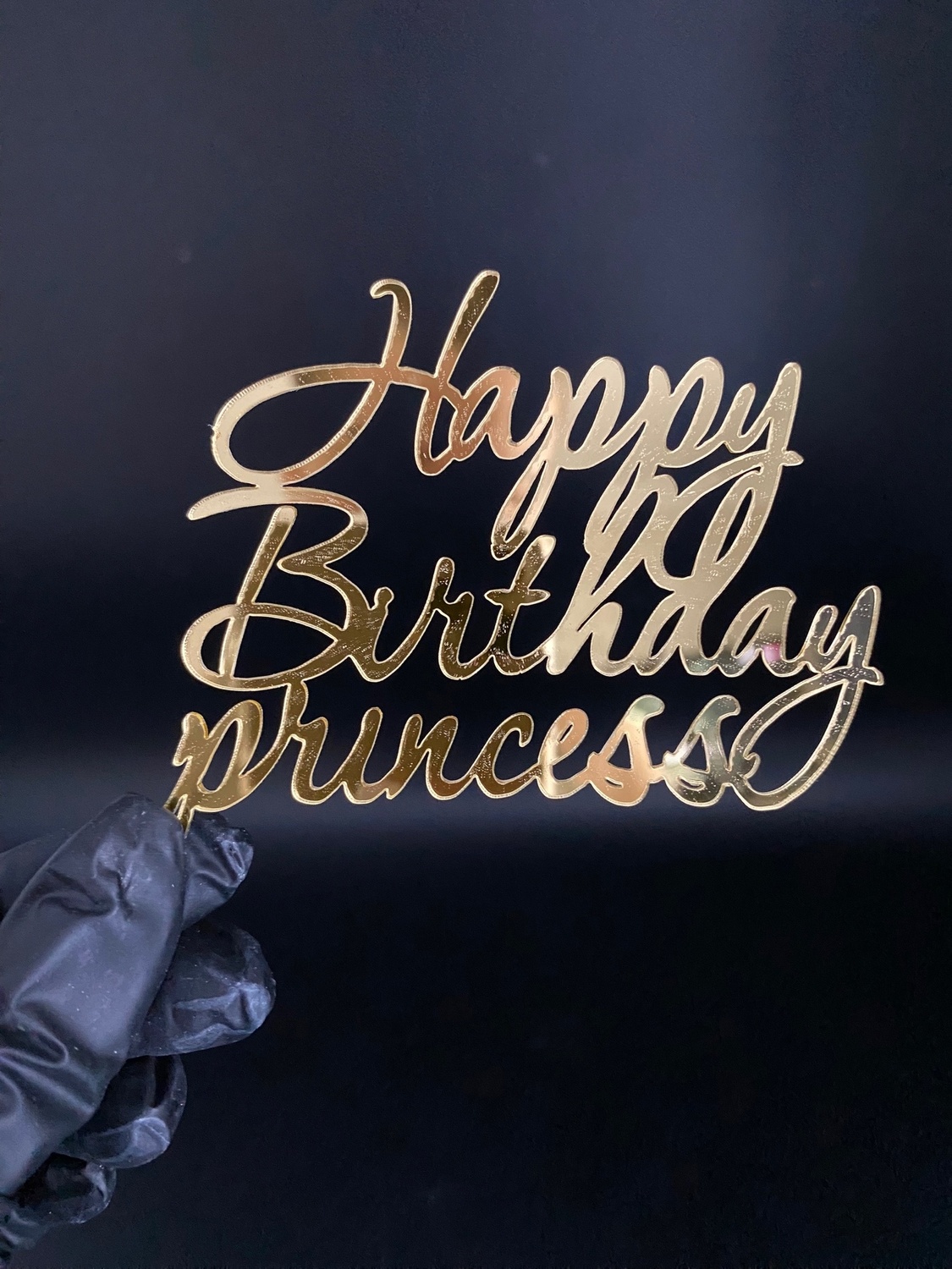 Топпер "Happy Birthday Princess №2" золото