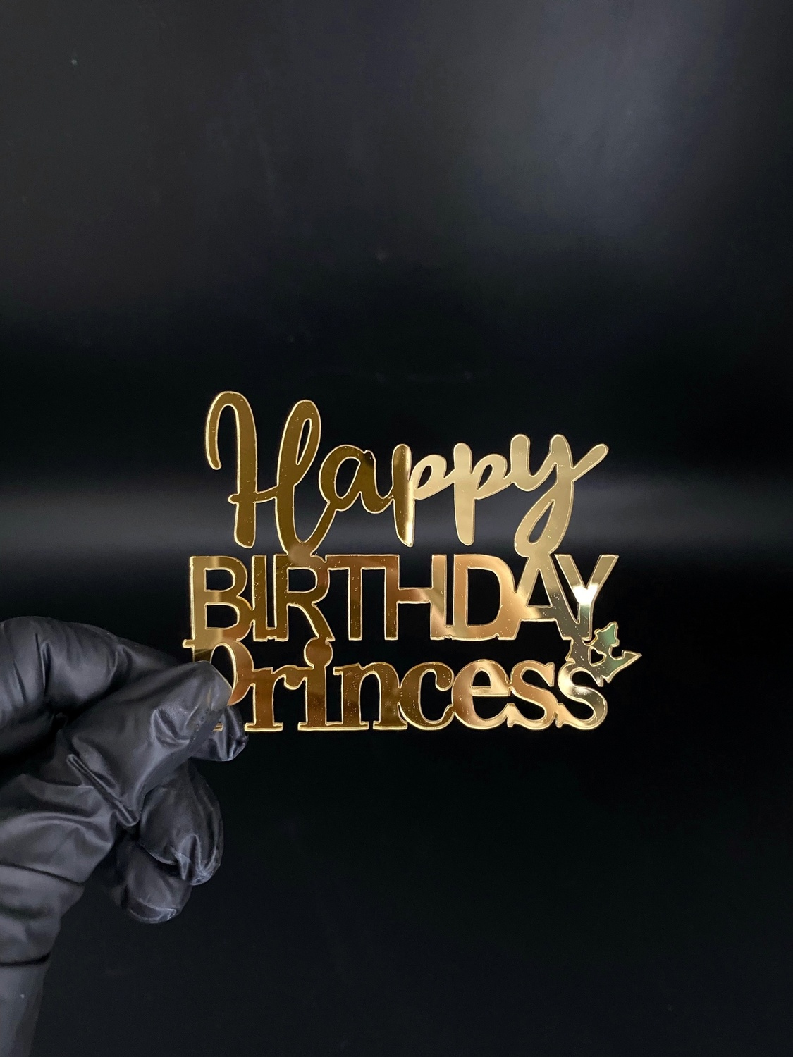 Топпер "Happy Birthday Princess" золото