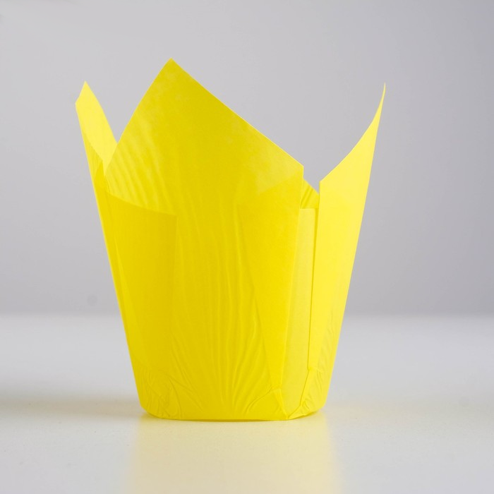 Форма для выпечки «Тюльпан» желтая, 5×8 см