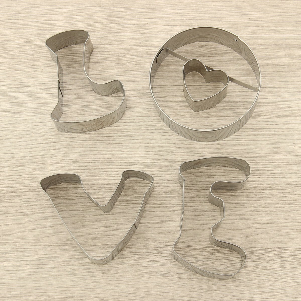 Набор форм для вырезания печенья «Любовь», 10×10×1.5 см, 4 шт