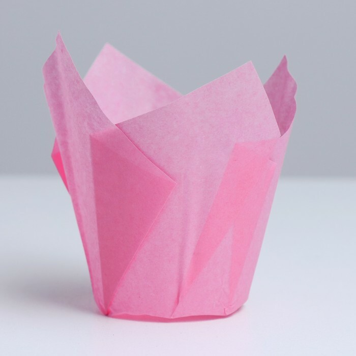 Форма для выпечки «Тюльпан» розовый, 5×8 см