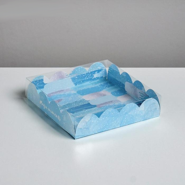 Коробка для кондитерских изделий с PVC крышкой «Волшебных моментов», 13×13×3 см