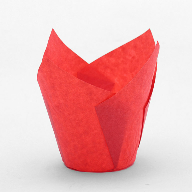 Форма для выпечки «Тюльпан» красная, 5×8 см