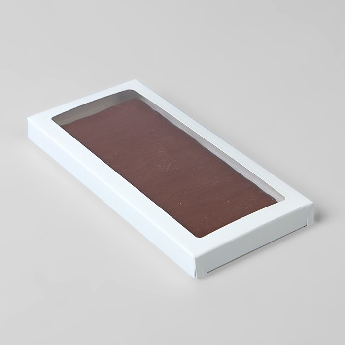 Подарочная коробка под плитку шоколада, белая с окном, 17.1×8×1.4 см